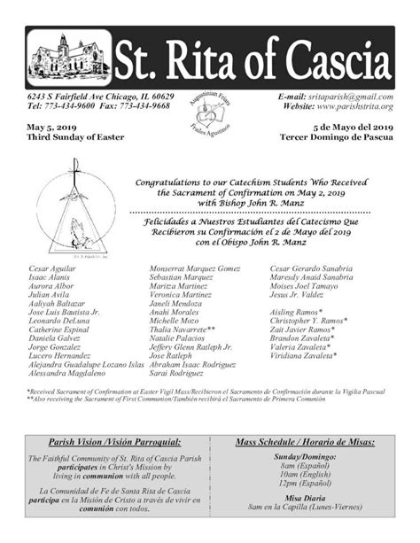santa rita de cascia parish mass times|Mass Schedule of Santa Rita de Cascia Parish.
